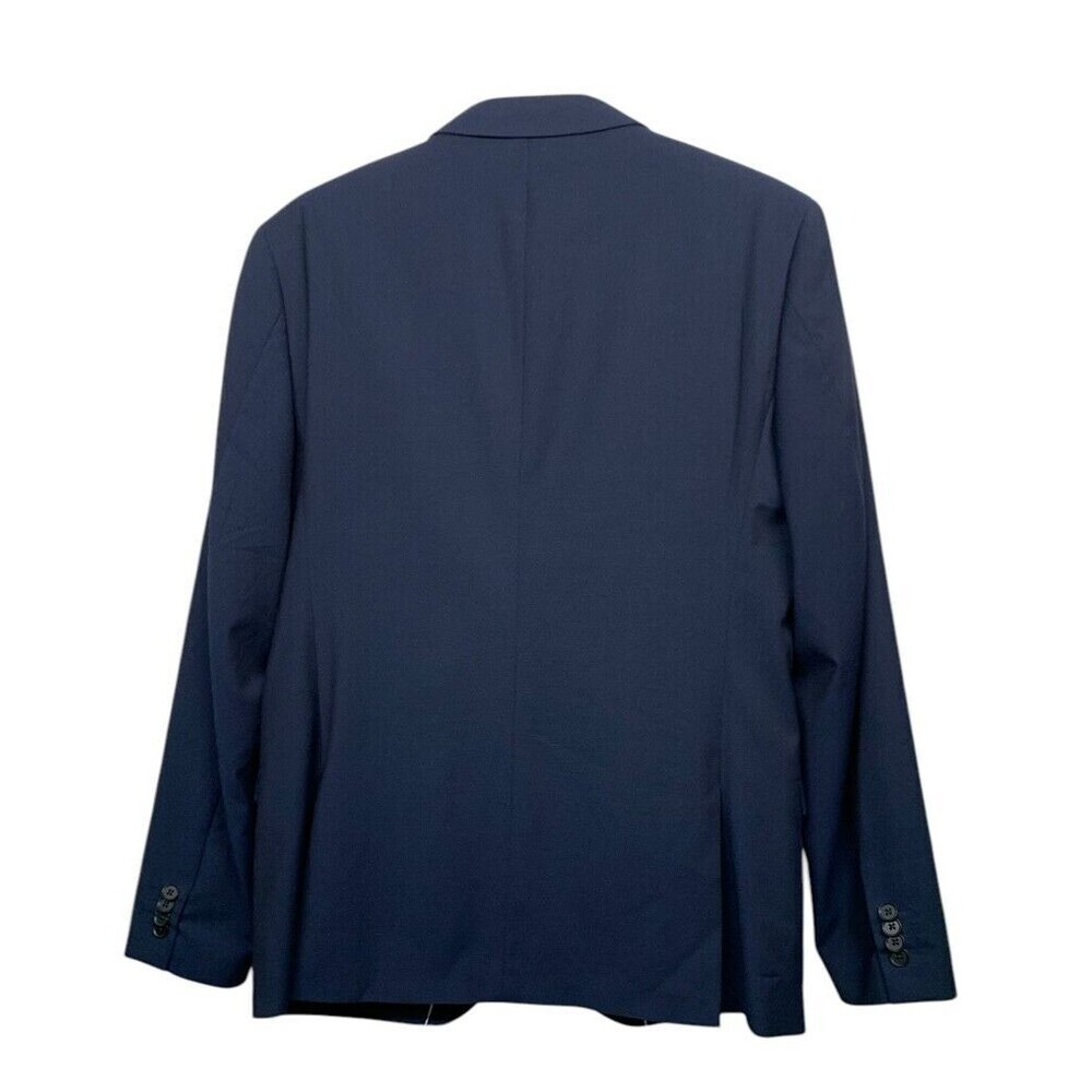 RESERVED Men size US 42 Navy Blue Slim Fit Blazer w Pocket Square European Brand - Picture 10 of 13
